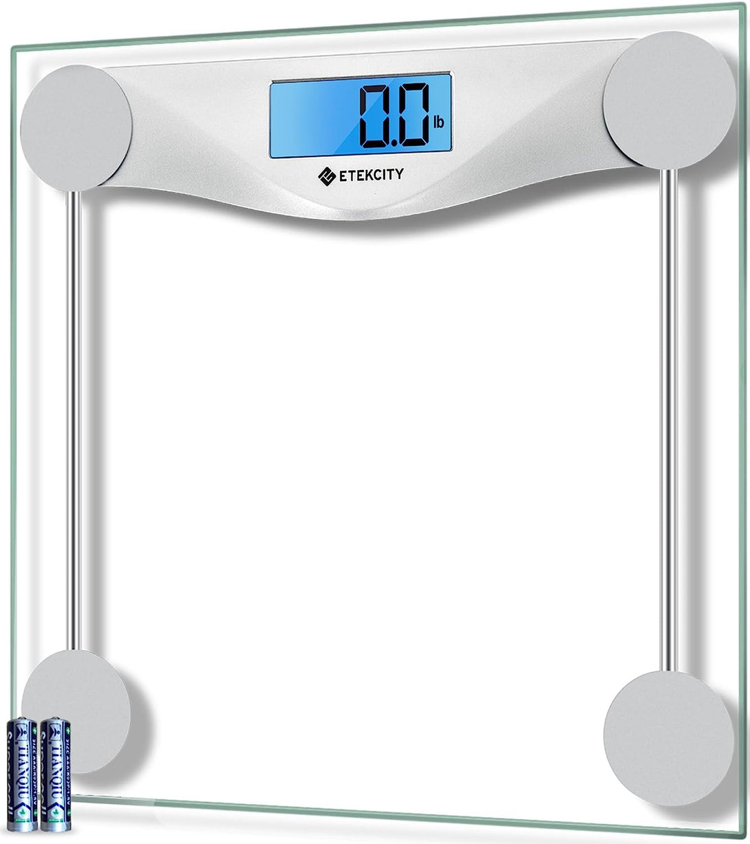 Etekcity Digital Body Weight Bathroom Scale, Large Blue LCD Backlight Display, High Precision Measurements,6Mm Tempered Glass, 400 Pounds