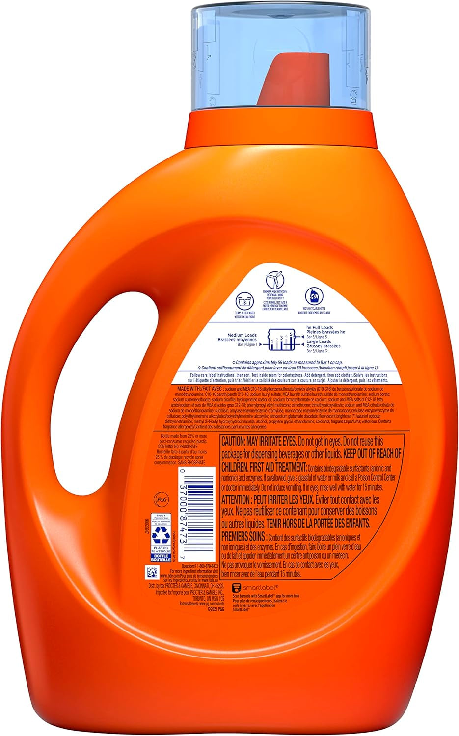 Tide with Downy Laundry Detergent Liquid Soap, High Efficiency (HE), April Fresh Scent, 59 Loads 92 Fl Oz