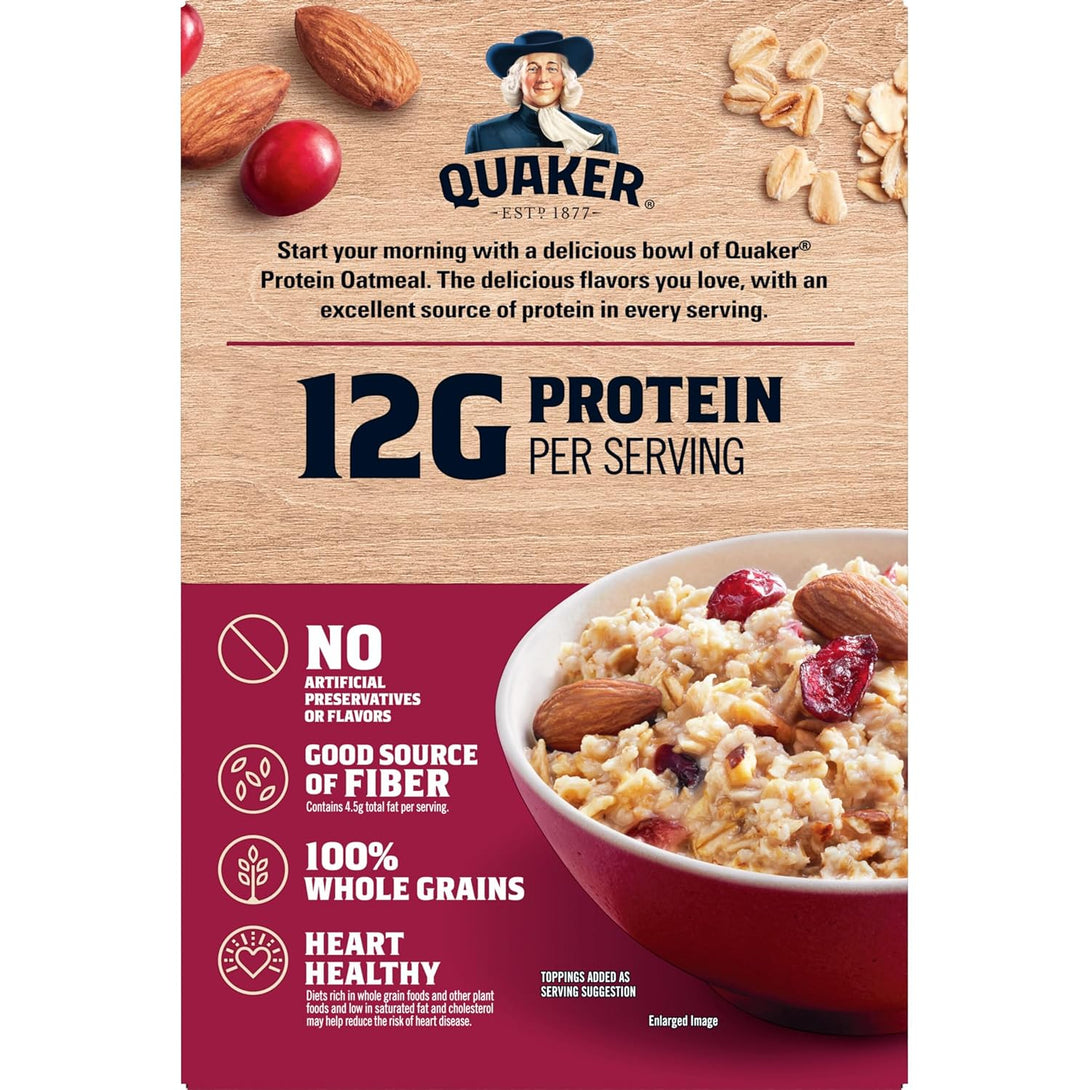 Quaker, Instant Oatmeal, Cranberry Almond, 6X 2.18 Oz Pouches per Box