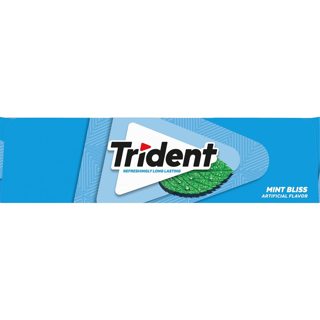 Trident Mint Bliss Sugar Free Gum, 12 Packs of 14 Pieces (168 Total Pieces)