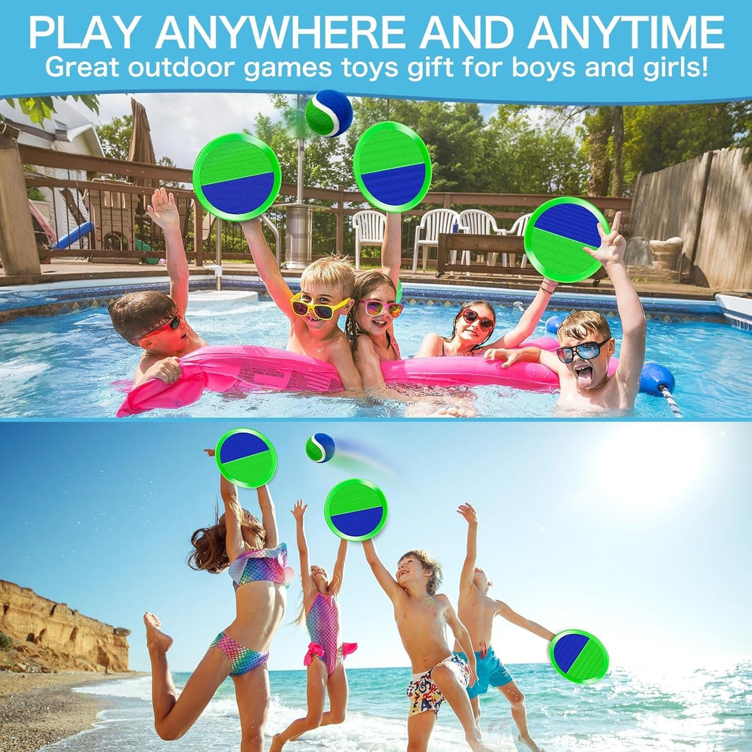 Ball Catch Game, Kids Toss Game for Ages 3 4 5 6 7 8-12 Year Old Boy Girl, Catching Balls Set with 2 Ball Paddles for Outdoor Yard Game, Pool or Beach Toys for Birthday Gifts Easter Basket Stuffers