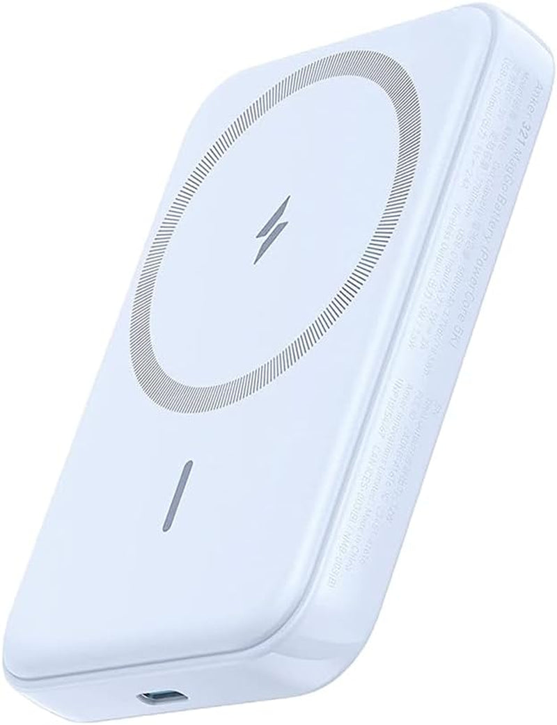 Anker 321 Maggo Battery (Powercore Magnetic 5K), 5,000Mah Magnetic Wireless Portable Charger, Compatible with Iphone 15/15 Plus/15 Pro/15 Pro Max, Iphone 14/13/12 Series（Purple）