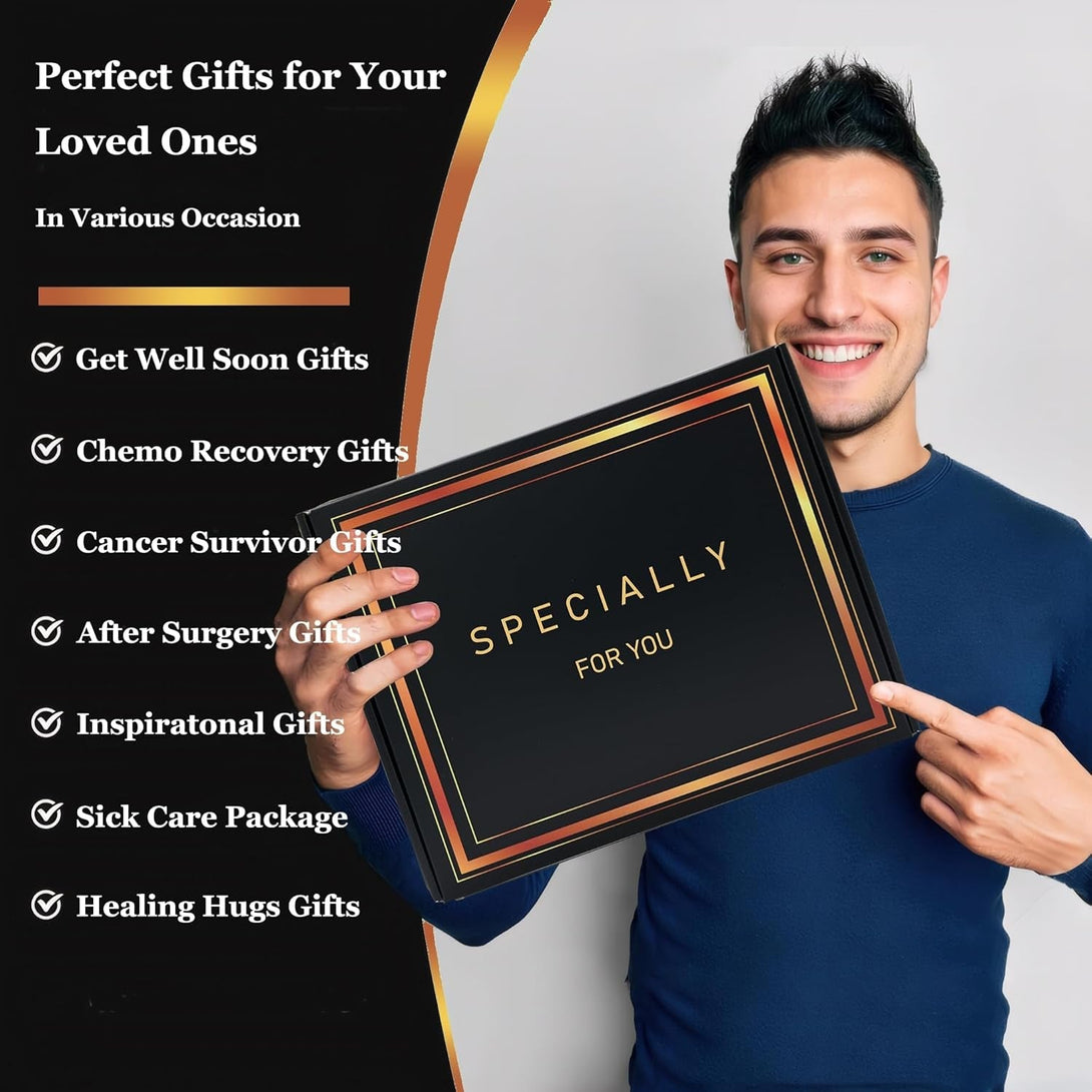 Get Well Soon Gifts for Men after Surgery, Chemo Care Package Get Well Gift Basket for Sick Friends