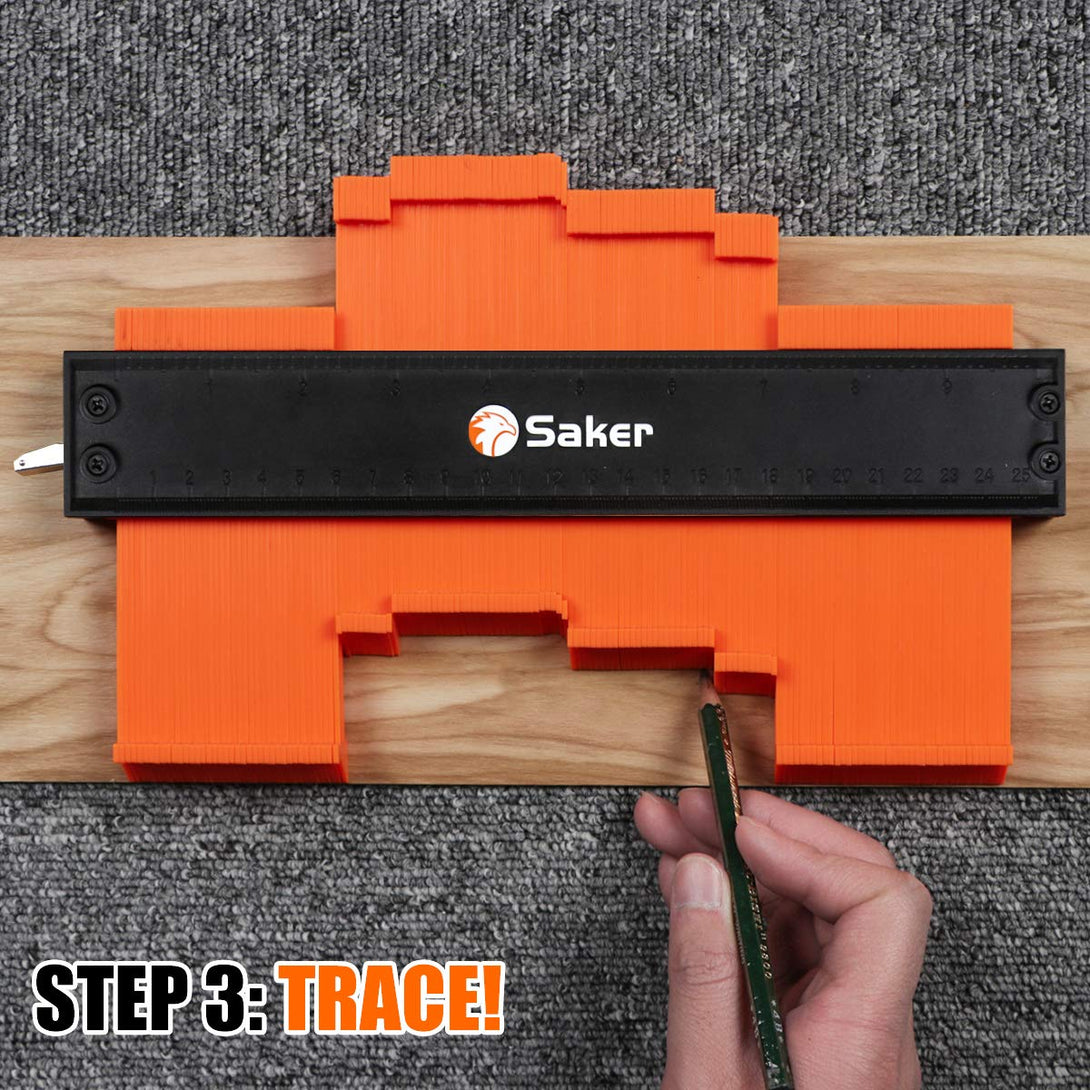 Saker Contour Gauge Christmas Gifts (10 Inch) Profile Tool-Adjustable Lock Gift for Men Women Dad Him Boyfriend Husband-Precisely Copy Irregular Shape Duplicator-Welding Floor Woodworking Tool Tracing