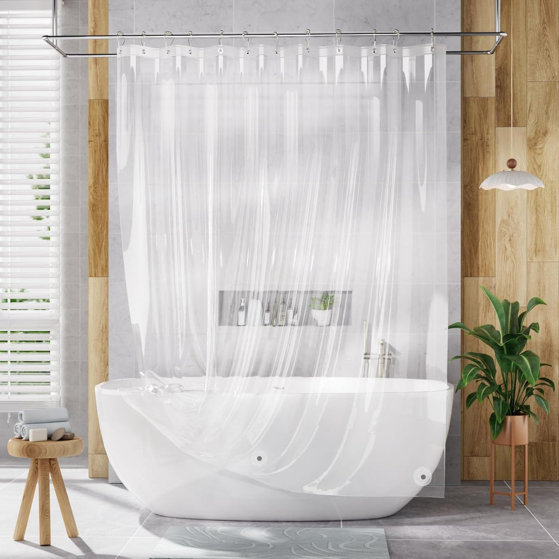 Amazerbath Extra Long Shower Curtain Liner, Clear Shower Curtain Liner 84 Inches Long, 72X84 Plastic Shower Curtain Liner, Cute Tall Shower Liner, PEVA Bathroom Shower Curtain Liners with 3 Magnets