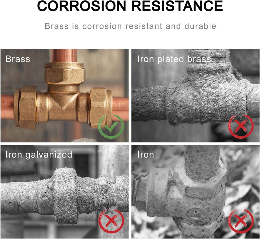 Brass Pipe Fittings, SUNGATOR Air Hose Fittings, Hex Nipple, Air Fittings 1/4" X 1/4" NPT Male Pipe(12-Pack)