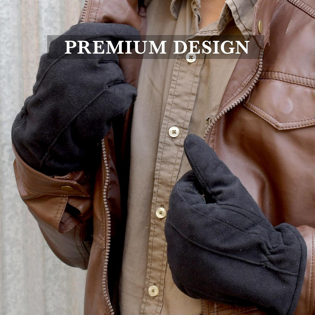 Isotoner Mens Microfiber Touchscreen Texting Warm Lined Cold Weather Gloves with Water Repellent Technology