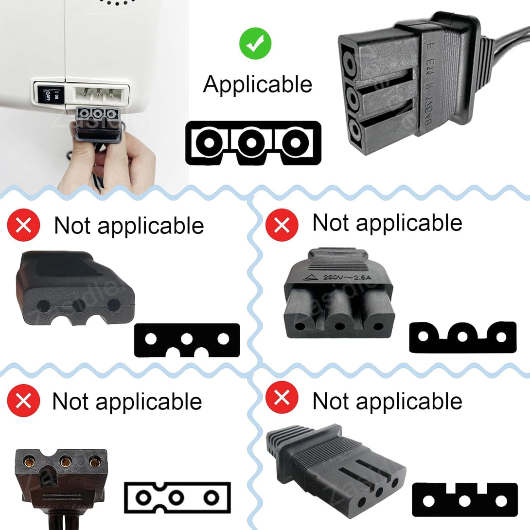 Sewing Machine Foot Pedal and Power Cord for Brother, Sewing Machine Power Cord Replacement, Apply to #J00360051 Jx2517 Lx3817 Ls2125 Xm2701 Xl2600 Lx3125 1034D Lx2500 Xl5130 Gx37 Ls2400 Xr3774 Lx3014
