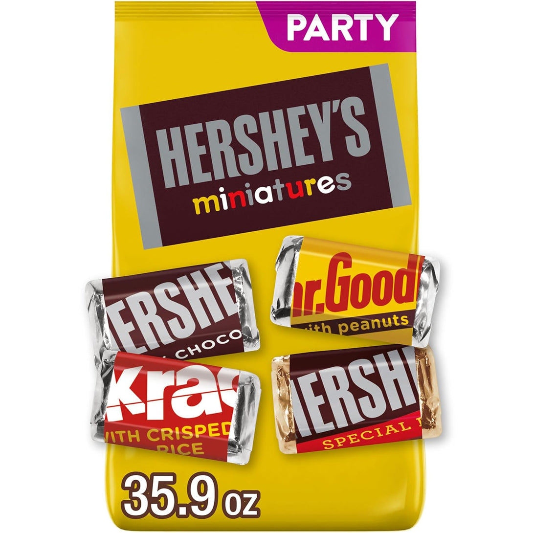 HERSHEY'S Miniatures Assorted Chocolate, Christmas Candy Party Pack, 35.9 Oz