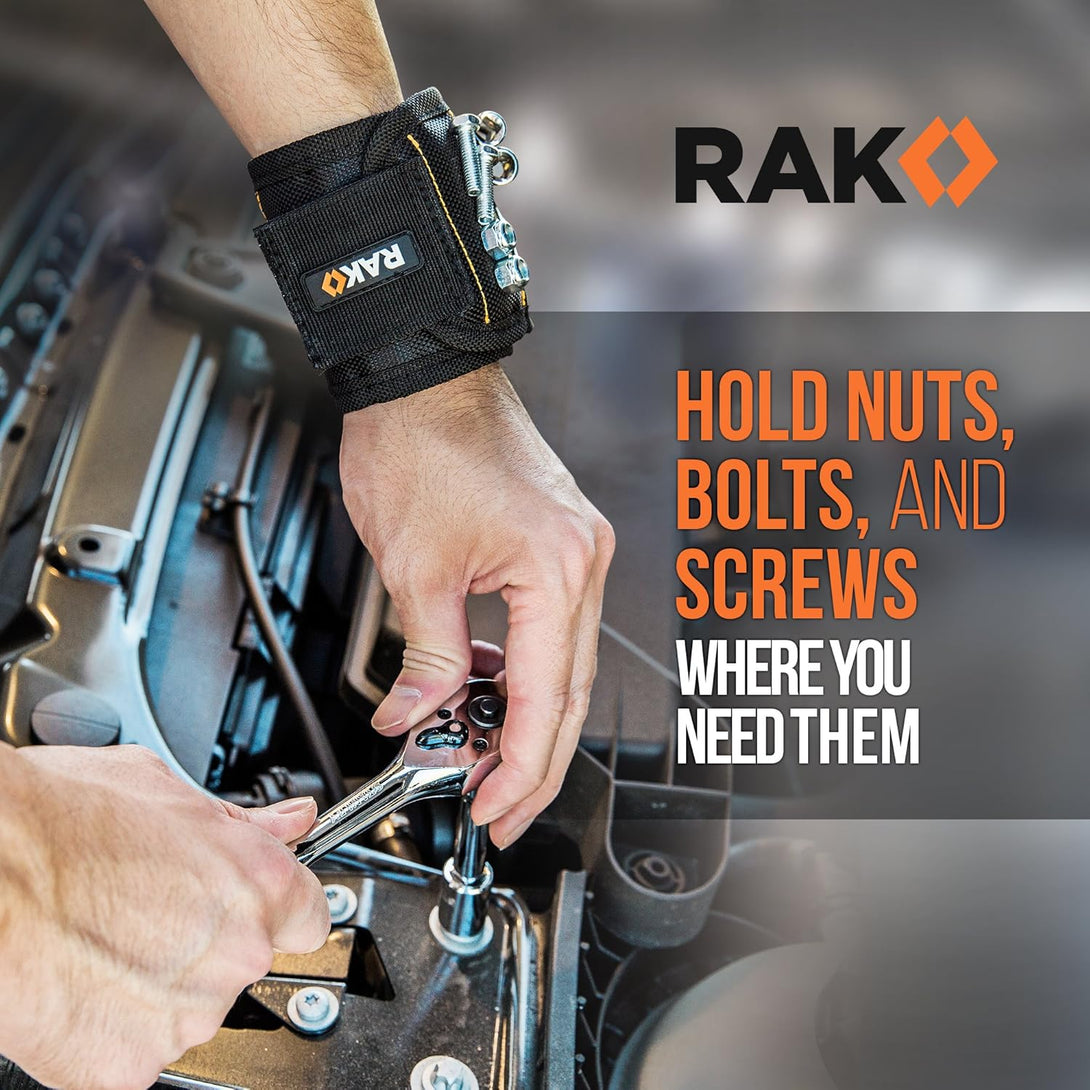 RAK Magnetic Wristband for Holding Screws, Nails and Drill Bits for Men - Made from Premium Ballistic Nylon with Lightweight Powerful Magnets for Dad, Husband, Grandpa, Handyman