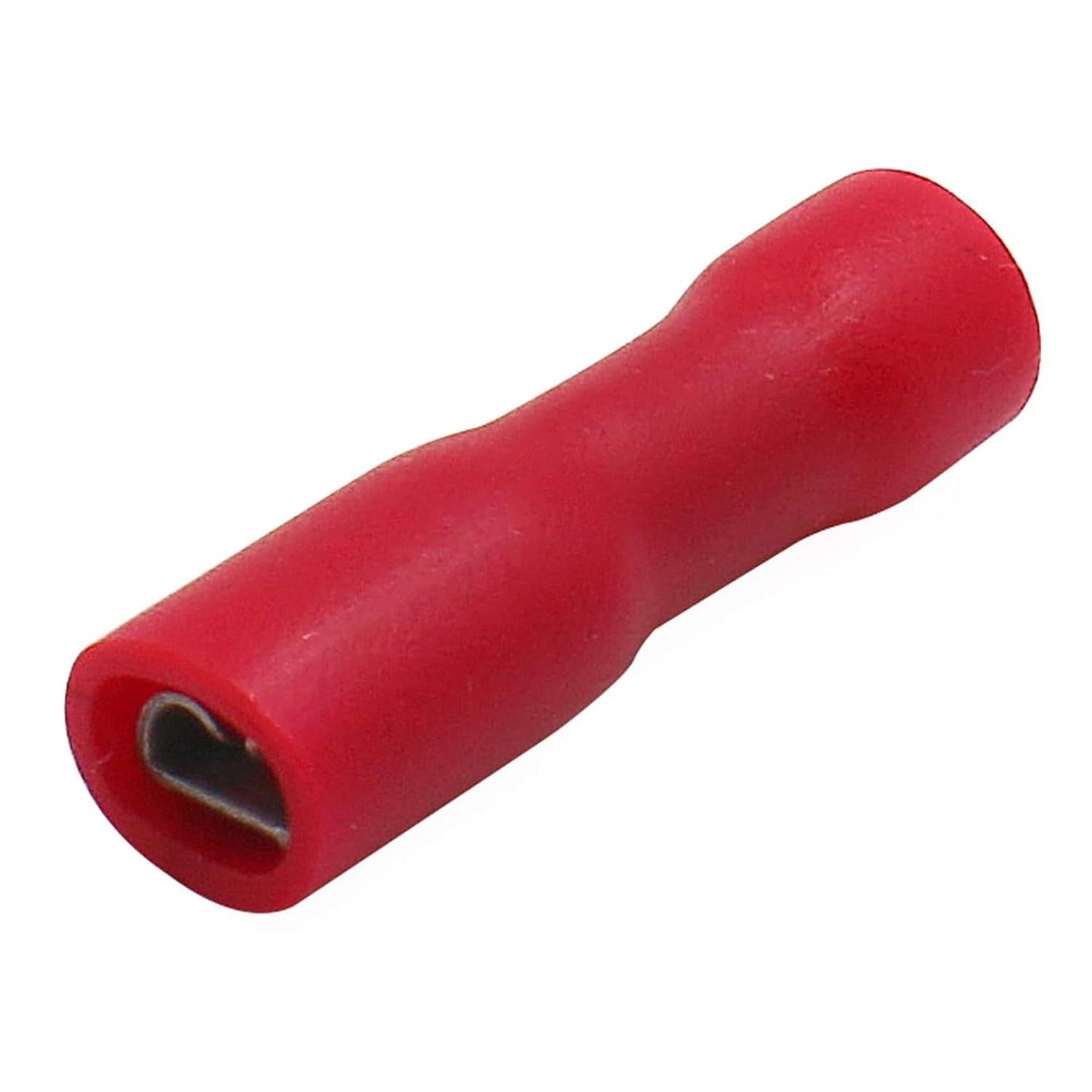 Baomain 0.11" Red Female Insulated Spade Wire Connector Electrical Crimp Terminal 18-22 AWG 2.8 X 0.5Mm (100PCS)