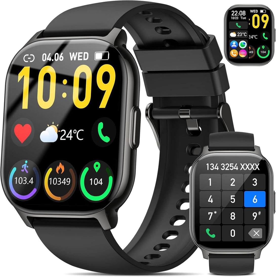 Smart Watch, 2.1" Smart Watches for Men Women(Answer/Make Call),120+ Sport Modes Fitness Tracker with Sleep Heart Rate Monitor, Pedometer, Watches for Men IP68 Waterproof Fitness Watch for Ios Android