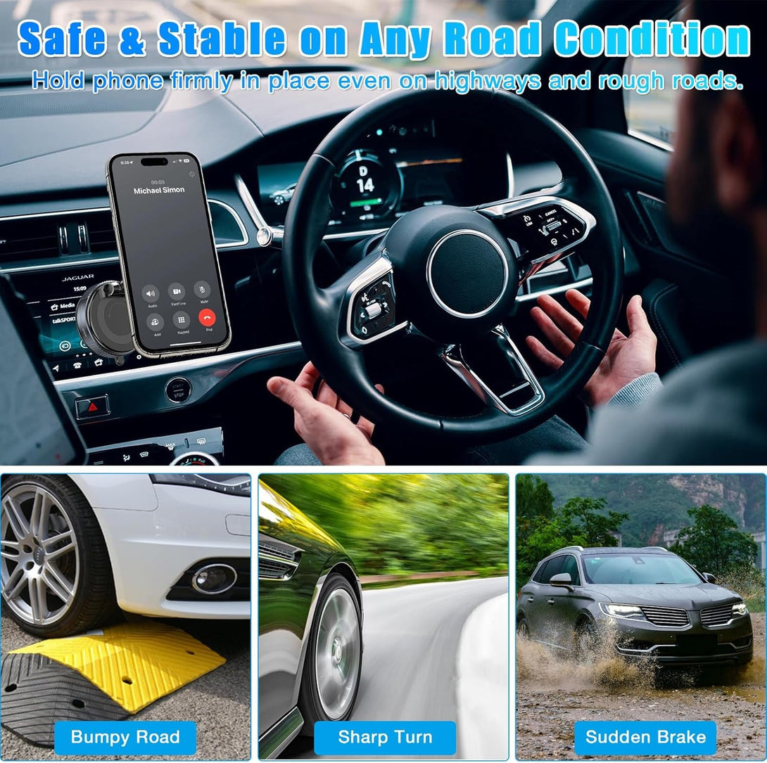 360° Vacuum Suction Cup Magnetic Phone Holder,2025 Foldable and Adjustable Magnetic Suction Phone Mount for Magsafe All Phones Universal Rotatable Cellphone Holder Stand for Car/Mirror/Smooth Surface