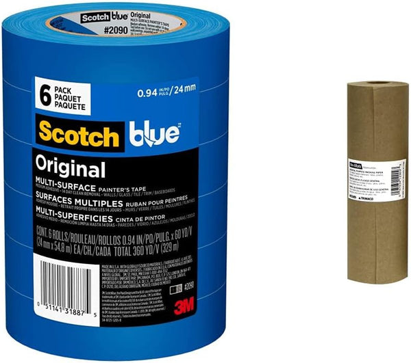 Scotch Painter'S Tape and 9-Inch Brown Masking Paper for Painting Projects