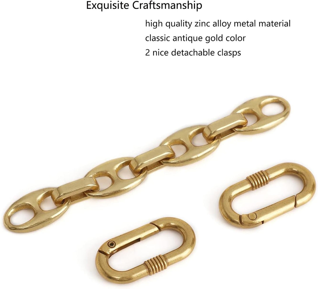 Metal Purse Chain Strap Extender for Accessory Charms,Lengthen Crossbody Shoulder Handbags Strap(No.1 Antique Gold)