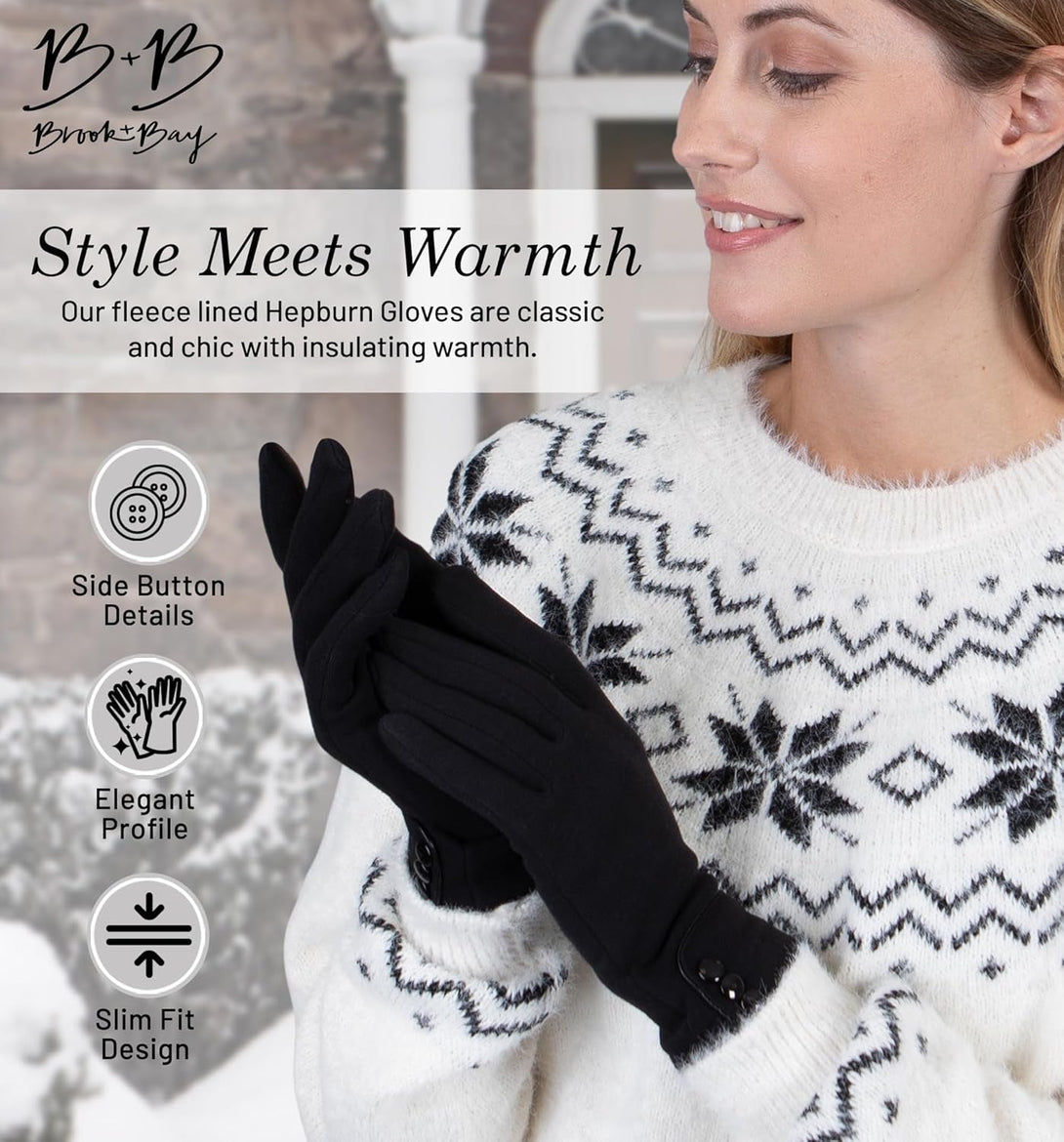 Brook + Bay Women'S Cold Weather Gloves - Touchscreen Fleece Gloves for Texting