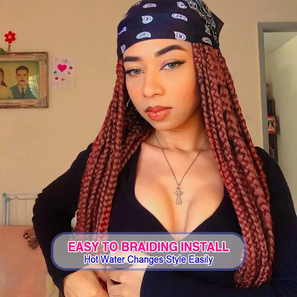 8 Pack Ombre Braiding Hair Pre Stretched - 16" 55G/Pack Premium Pre Stretched Braiding Hair Extensions, Professional Itch Free Hot Water Setting Perm Yaki Texture Prestretched Hair(#350)