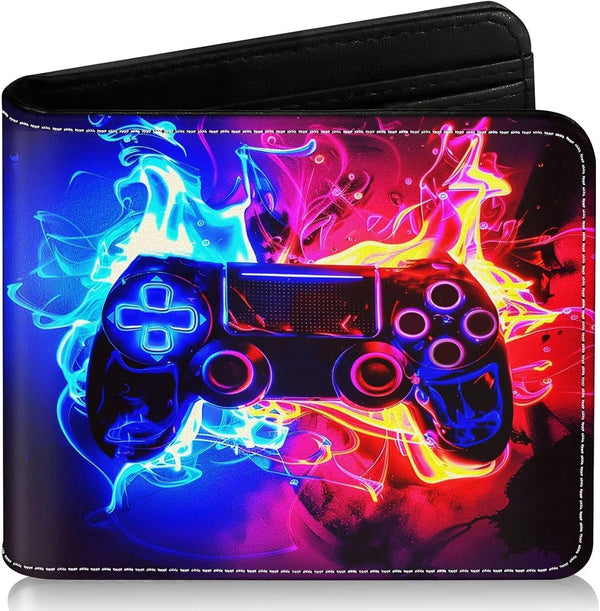 EXXBYELI Boys Wallet for Kids, Cool Kids Gamer Wallet for Boys Ages 8-10 9-12 11-15 with Credit Id Card Cash Holder Black Rfid Blocking Zipper for Teen Youth Guys Teenager Birthday Christmas Gifts