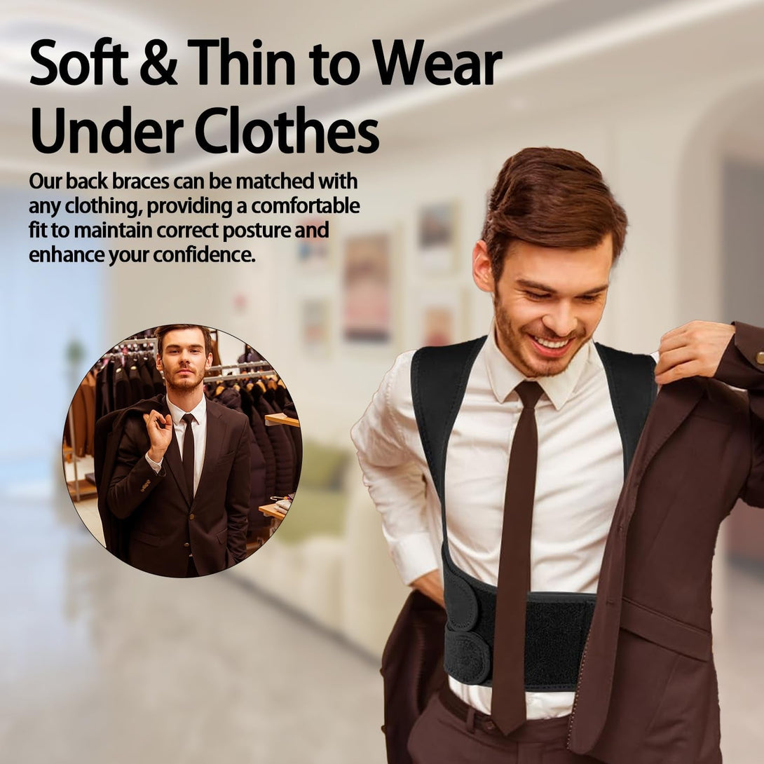 Back Brace Posture Corrector for Women and Men,Adjustable Full Back Brace and Shoulder Straightener,For Back Pain Relief,Hunchback Correction,Scoliosis,Posture Trainer