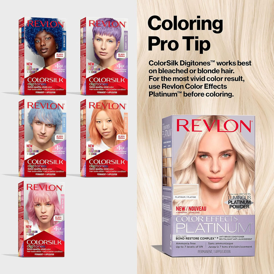 Revlon Permanent Hair Color Colorsilk Digitones with Keratin, 92D Pastel Lavender (Pack of 1)