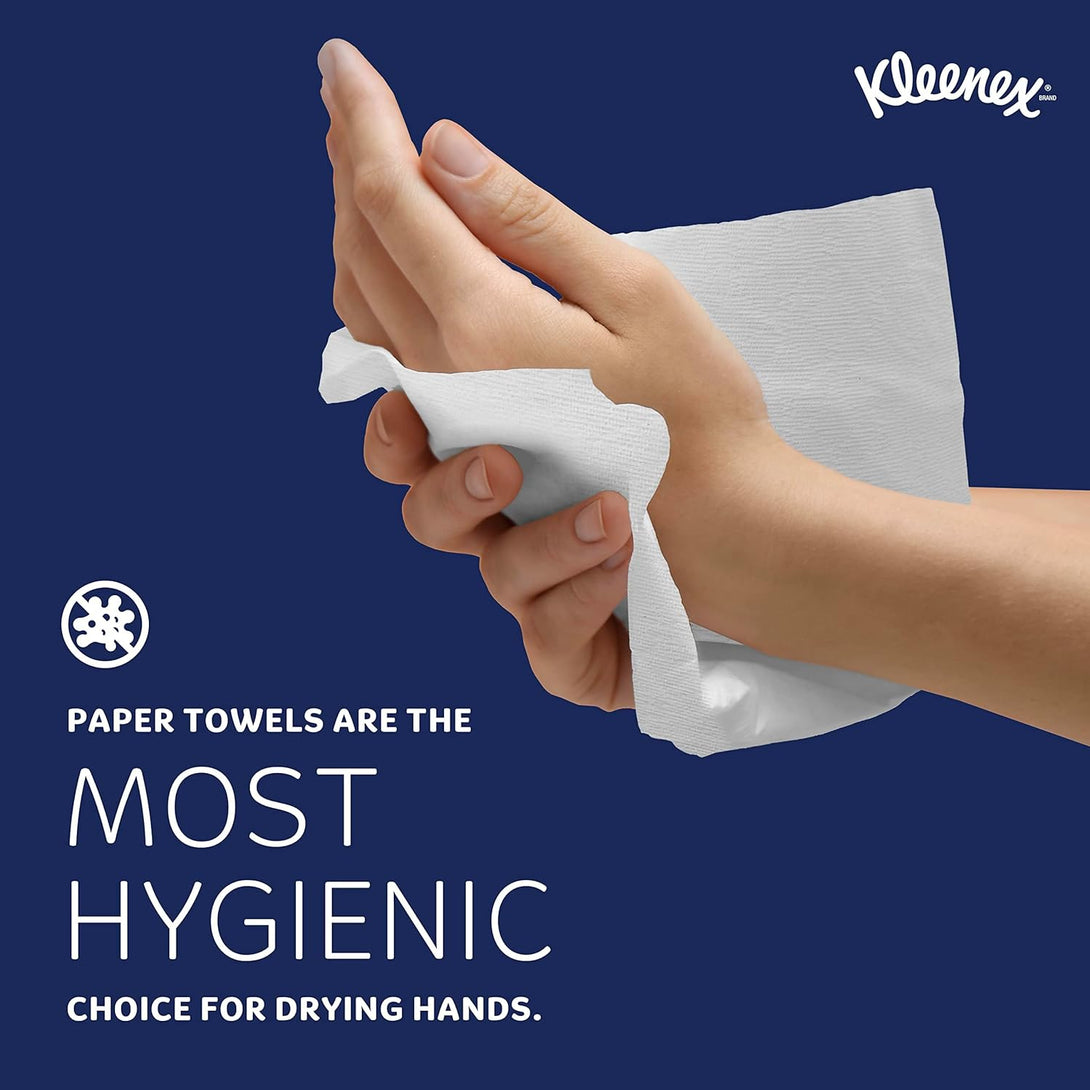 Kleenex® Multifold Paper Towels, Bulk (01890), 1-Ply, 9.2" X 9.4" Sheets, White (150 Sheets/Pack, 16 Packs/Case, 2400 Sheets/Case)