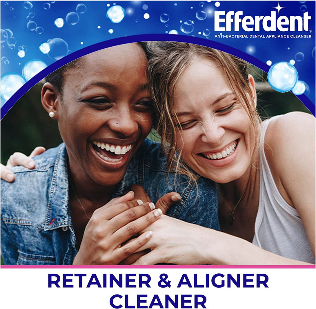 Efferdent Retainer Cleaning Tablets, Denture Cleanser Tablets for Dental Appliances, Fresh & Clean, Minty Fresh, 90 Tablets