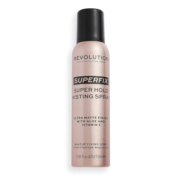 Revolution, Superfix Misting Makeup Setting Spray, Ultra-Matte & Shine-Free Finish, Long-Lasting & Lightweight Mist, Infused with Vitamin E, 5 Fl Oz