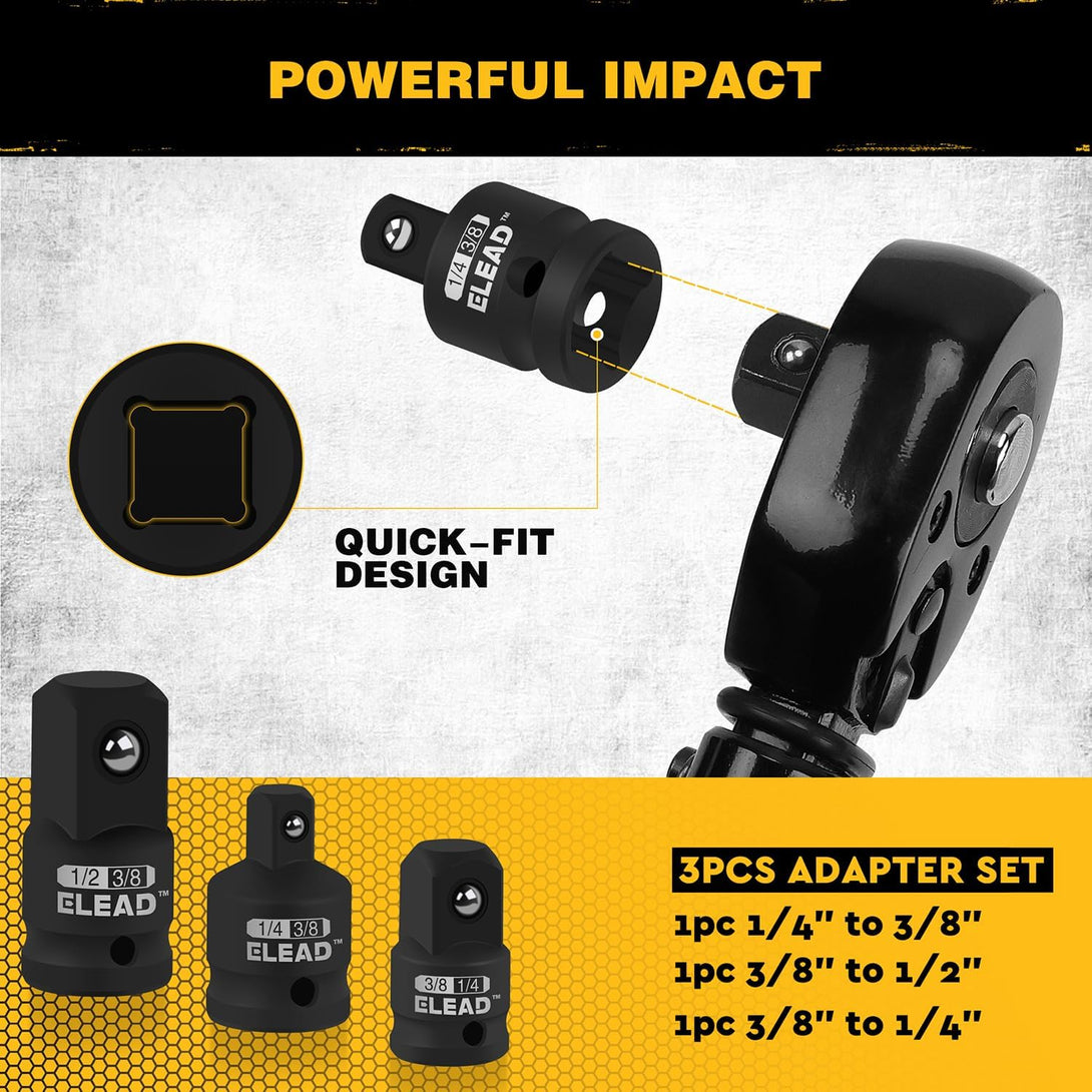 17-Piece Inverted E-Torx Socket Set - Impact Chrome Vanadium Steel Star Female Sockets for Impact Wrench 1/2 3/8 1/4 Drive Precision Torque Extractor Kit with Secure Tamper-Proof Storage Case