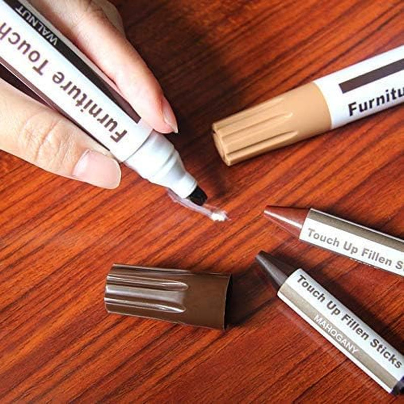 Furniture Markers Touch Up,Wood Filler Floor Scratch Repair Kits,Set of 21-Markers and Wax Sticks with Sharpener Kit for Funiture Repair,Floor Scratch.Touch up Repair System Set,Wood Restore Pack