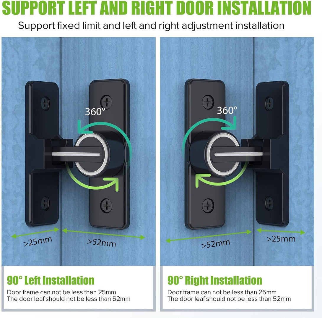 Barn Door Lock Hardware, 90 Degree Heavy Duty Gate Latches Flip Latch Safety Door Bolt Latch Lock, Barn Sliding Door Latch Lock Suitable for Garden, Bathroom, Outdoor, Garage, Window