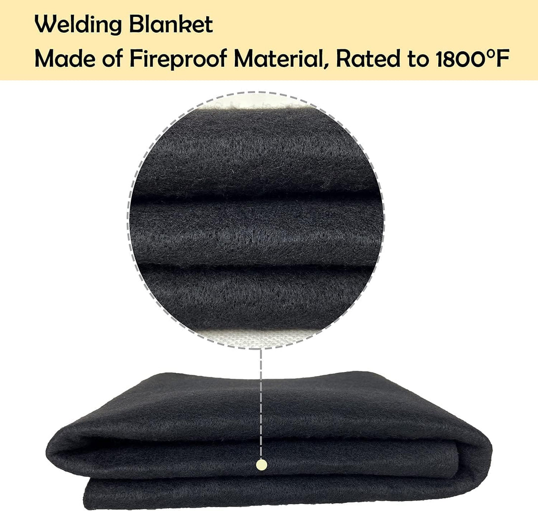 Welding Blanket Fireproof Tarp Heat Resistant Material up to 1800°F Flame Retardant Fabric Carbon Felt for Grill Stove Pit Soldering Welders Plumbers (1, 12X27 Inches)