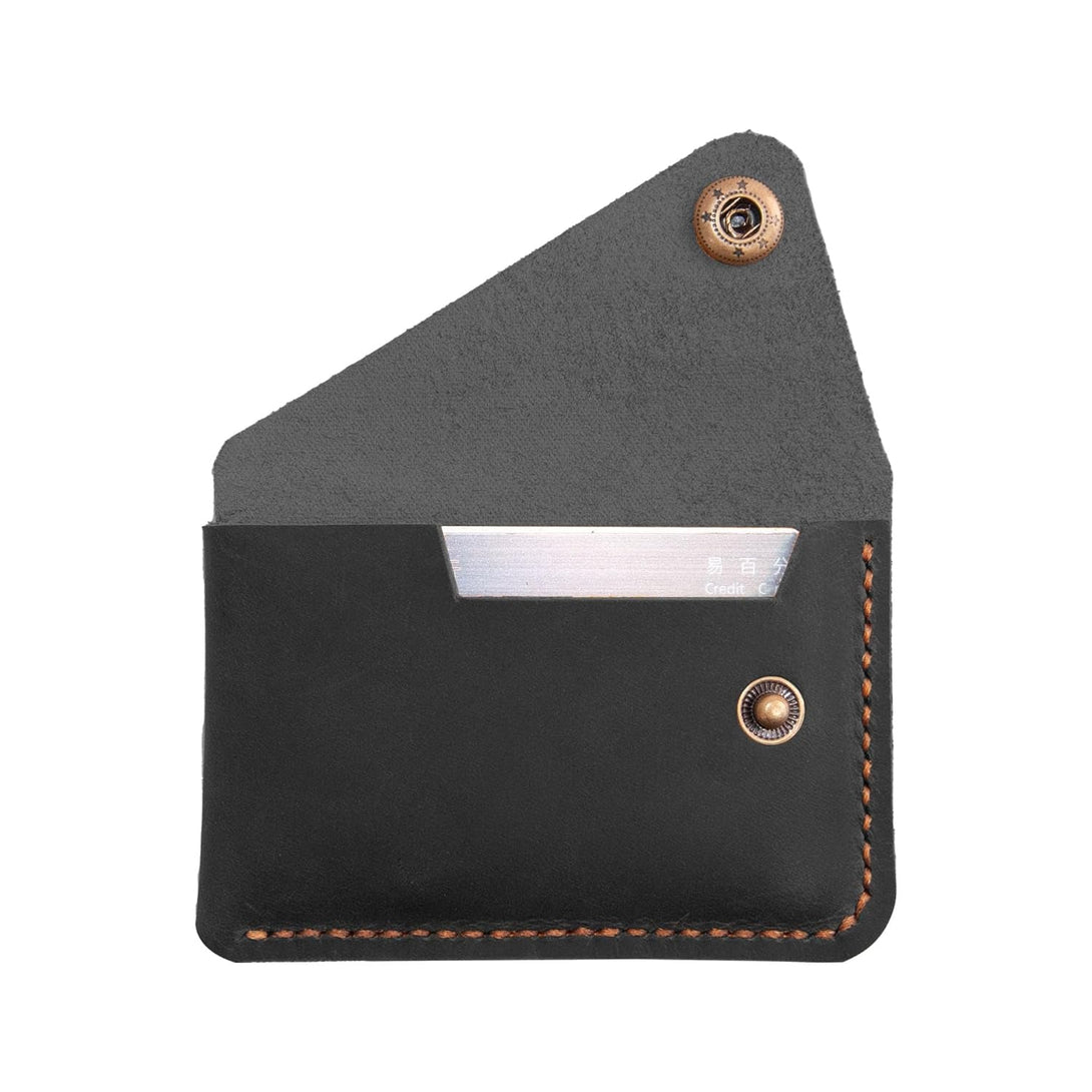 Leather Card Holder, Credit Card Wallet, Front Pocket Wallet, Slim Wallet, Cardholder Wallet, Credit Card Holder, Minimalist Wallet, Fathers Day Gift (Black)