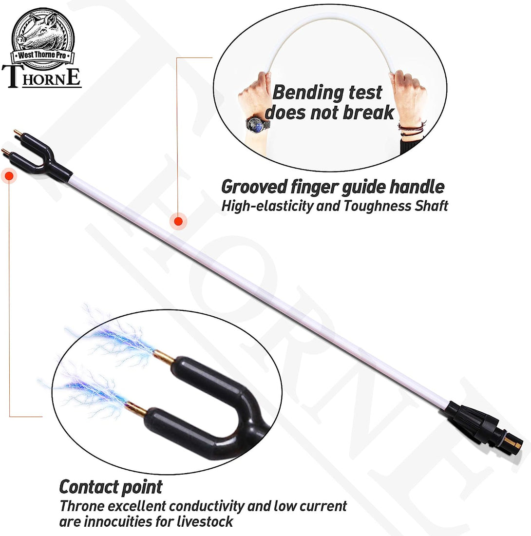 Cattle Prod, Newest Waterproof Cattle Prod Stick with LED Light, Rechargeable Electric Livestock Prod, X Series