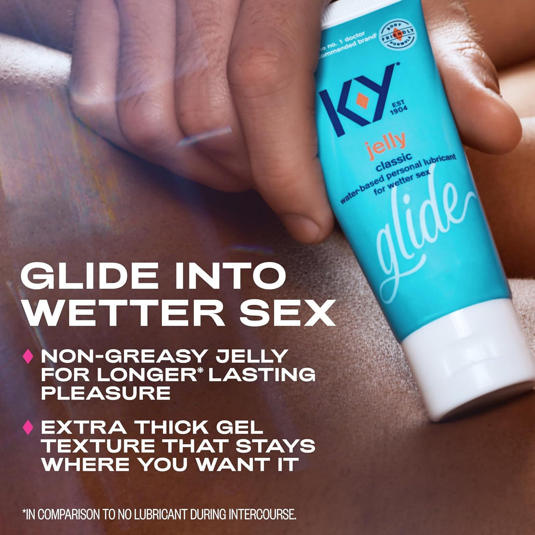 K-Y Jelly Water Based Lube for Sex, Anal Lube, Non-Greasy Water Based Personal Lubricant, Ph Friendly Sex Lube Can Be Used with Sex Toys for Women & Male Sex Toys, Condom Friendly Personal Lube, 2 Oz