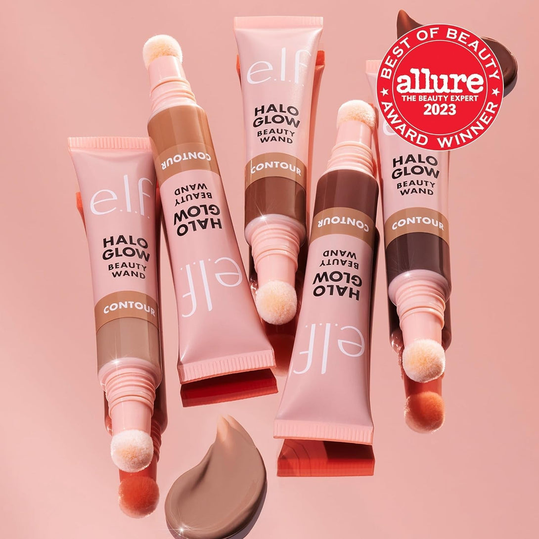 E.L.F. Halo Glow Contour Beauty Wand, Liquid Contour Wand for a Naturally Sculpted Look, Buildable Formula, Vegan & Cruelty-Free, Fair/Light