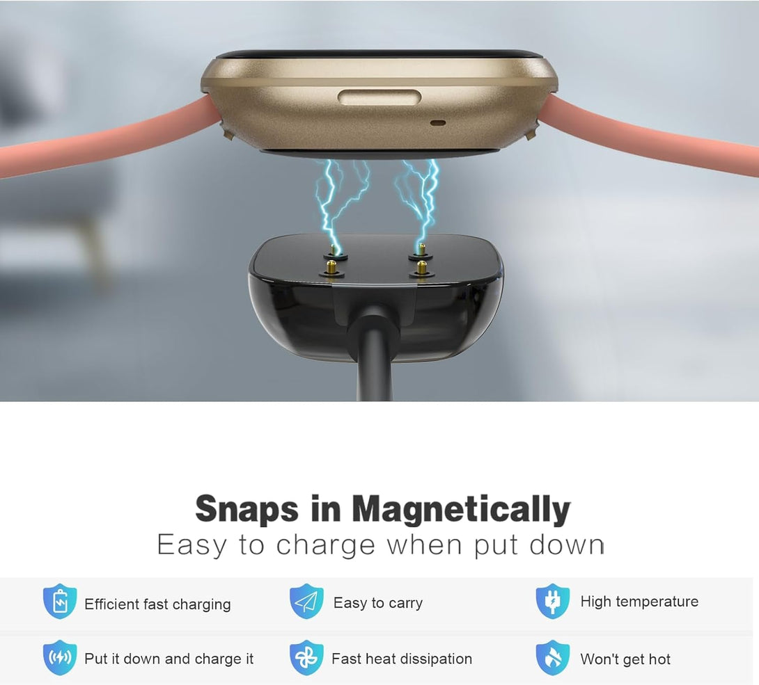 Compatible with Fitbit Sense/Versa 3 2 Pack Replacement USB Charging Cable Dock Stand for Sense/Versa 3 Accessories