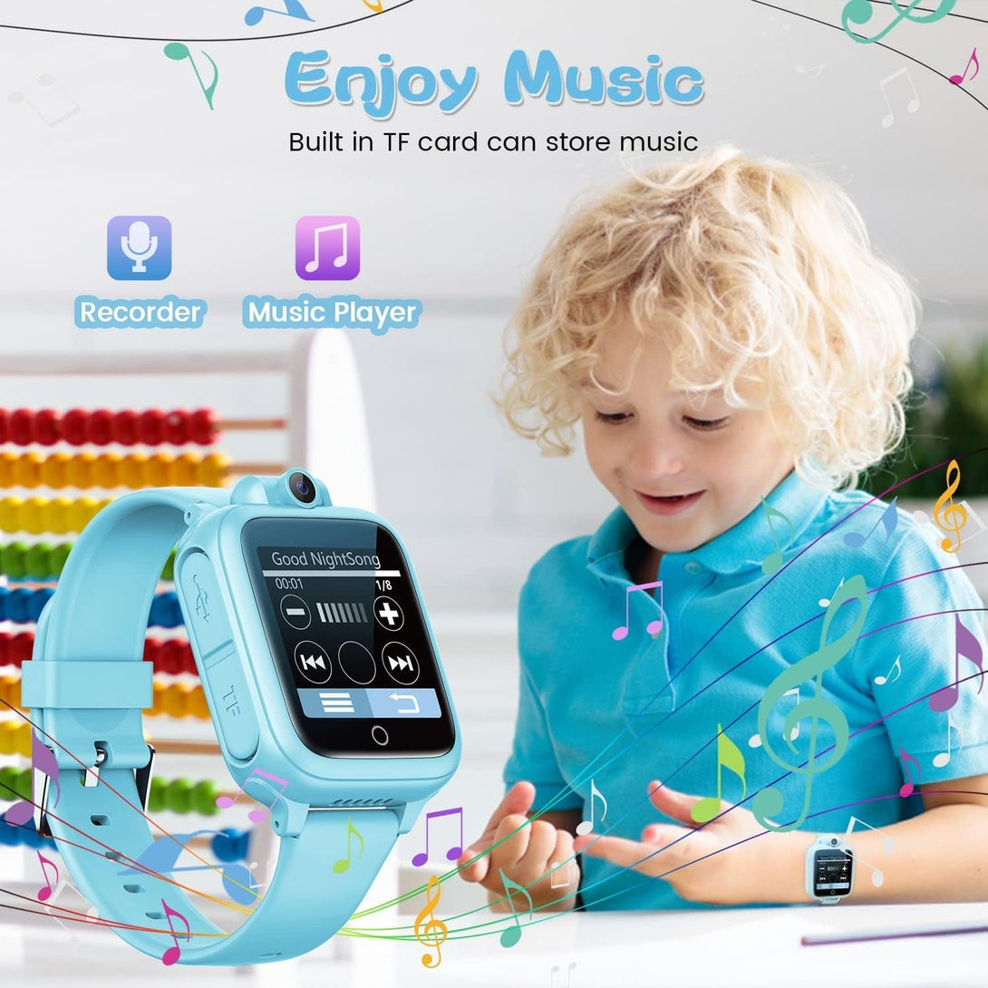 Kids Smart Watch Boys Toys - Smart Watch for Kids Game Smart Watch Gifts for 4-12 Years Old with 14 Games Camera Video Music Calculator Alarm Birthday Gift Age 3-9 (Blue)