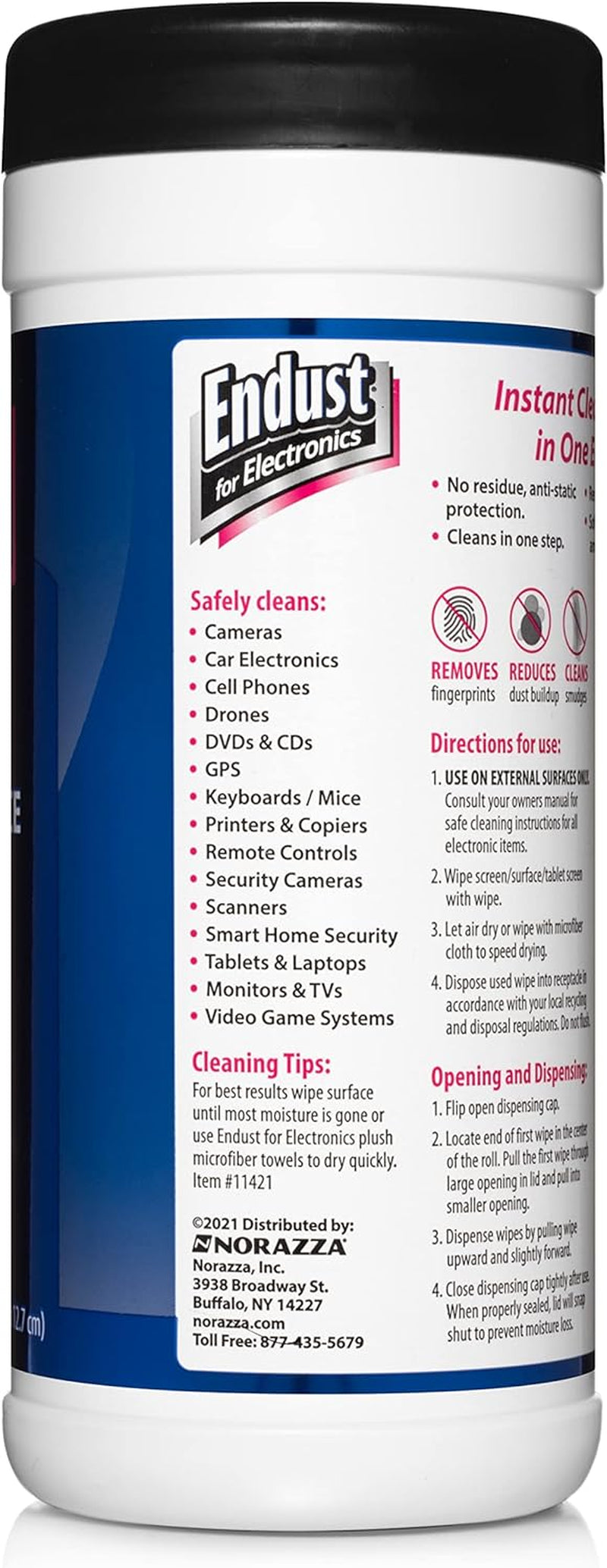 Endust for Electronics Multi-Surface Anti-Static Wipes (259000), 70-Count, One Color (END259000)