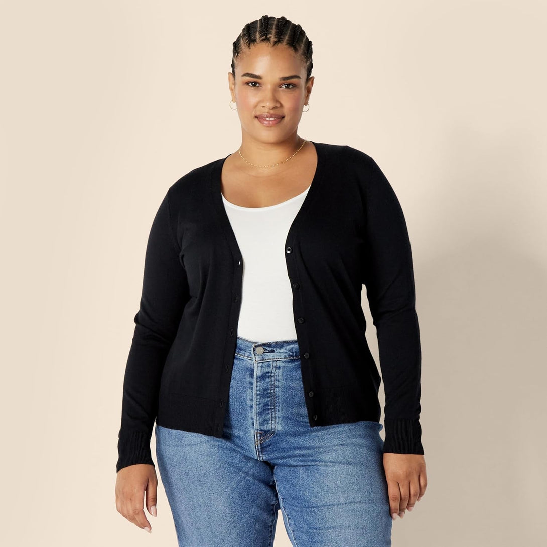 Amazon Essentials Women'S Lightweight V-Neck Cardigan Sweater (Available in plus Size)
