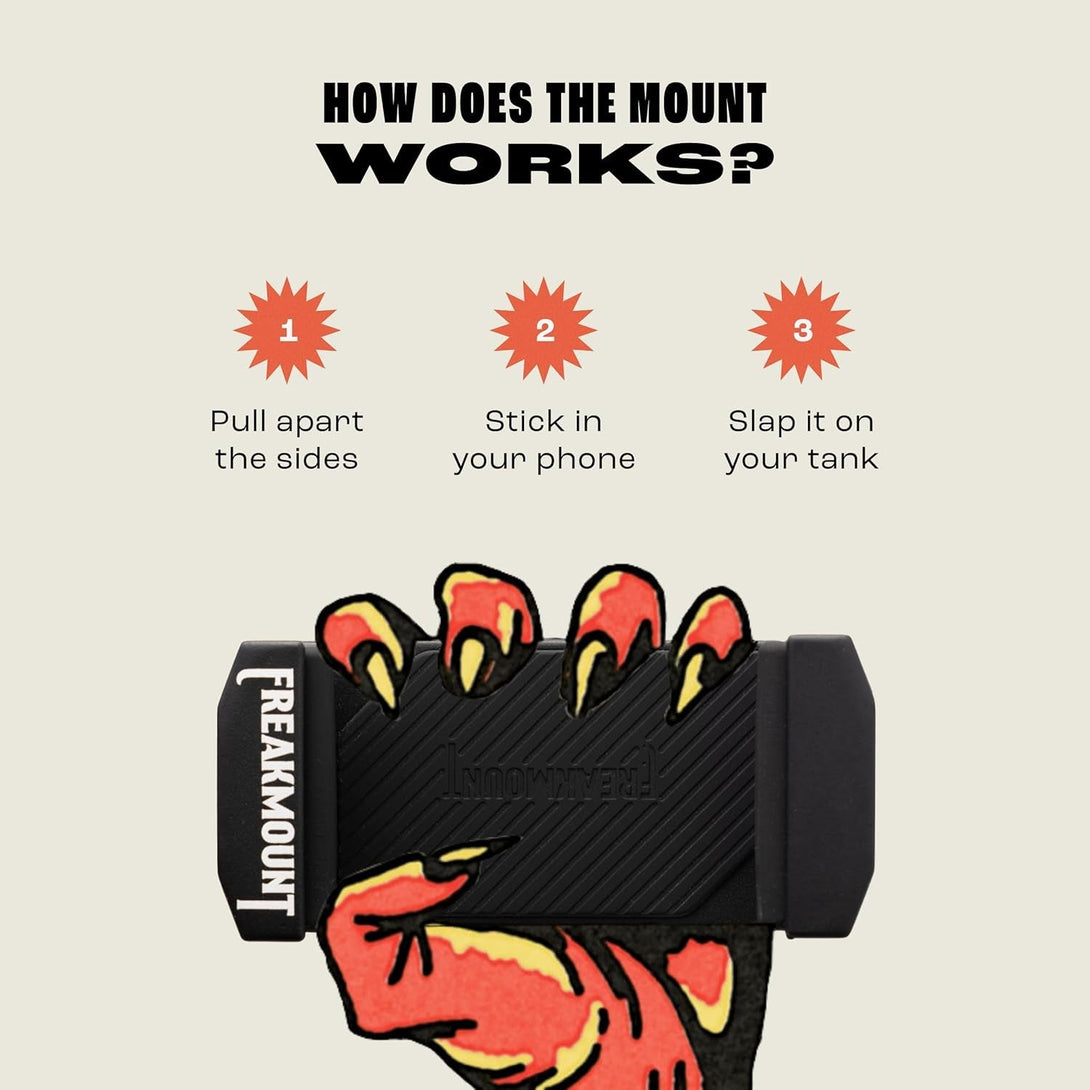 FREAKMOUNT Magnetic Motorcycle Phone Mount - Compatible with Harley Davidson - Premium Billet Aluminum Holder for Gas Tank, High-Speed Magnet Accessories - Fits Most Phones, Black