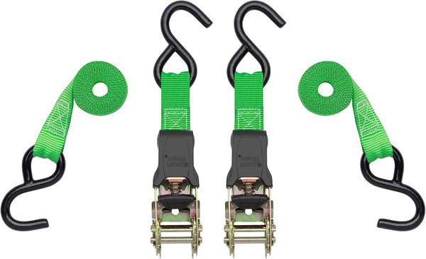 Smartstraps Ratchet Straps - 6Ft GRN Padded Ratchet 2Pk 1,500Lb , Green -SMAR138