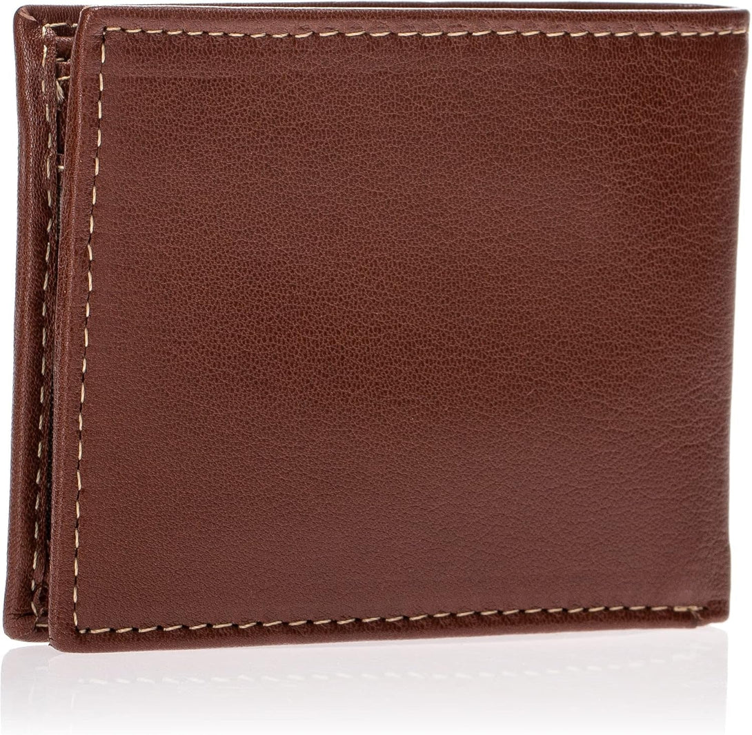 Timberland Men'S Leather Passcase Trifold Wallet Hybrid, Cognac (Hundson), One Size