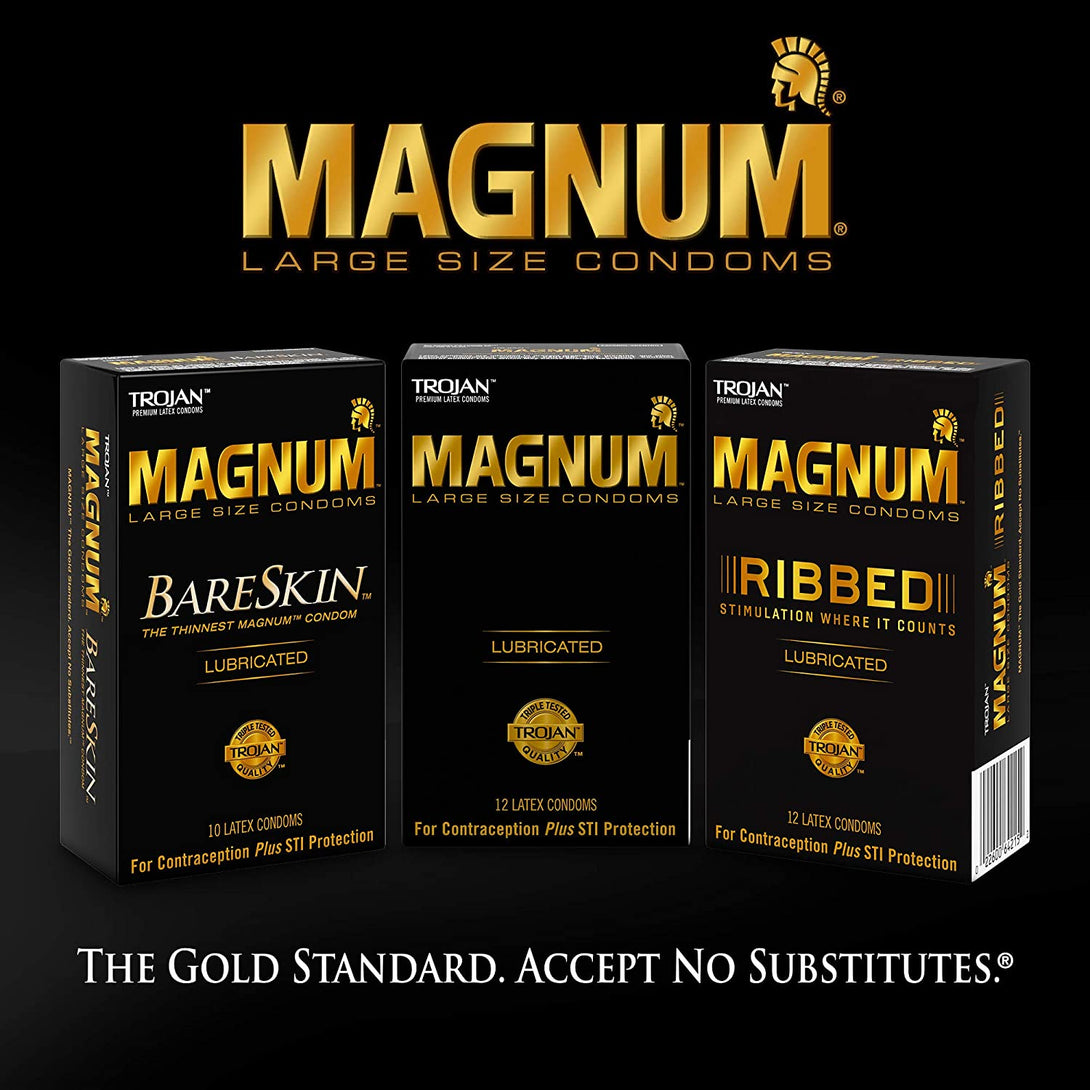 Trojan Magnum XL Large Size Lubricated Condoms - 12 Count