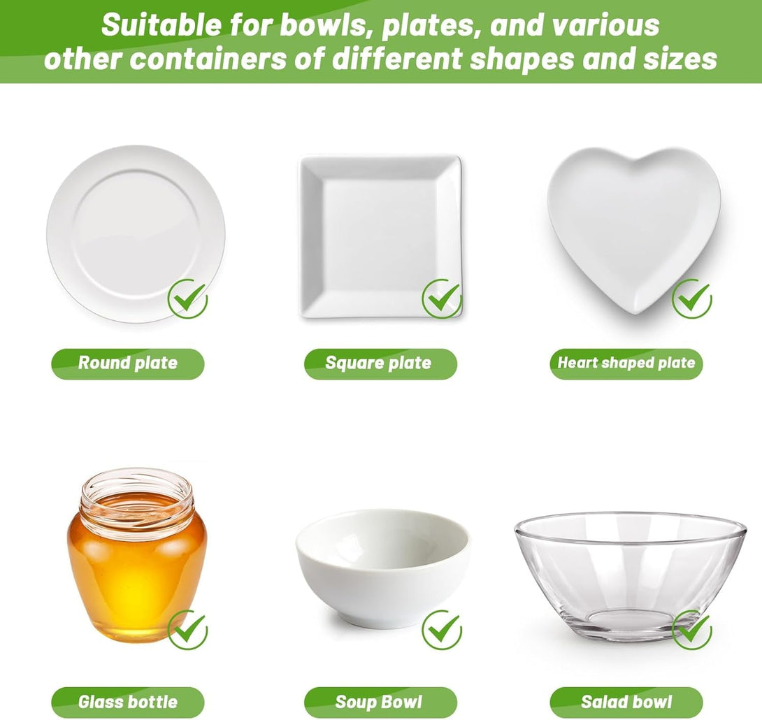 90Pcs Reusable Elastic Food Bowl Storage Covers, Sublaga Bowl Covers, Variety of 5 Translucent Stretchable Sizes and Colorful Dish Plate Covers, Alternative to Foil, Plastic Wrap,Bpa Free