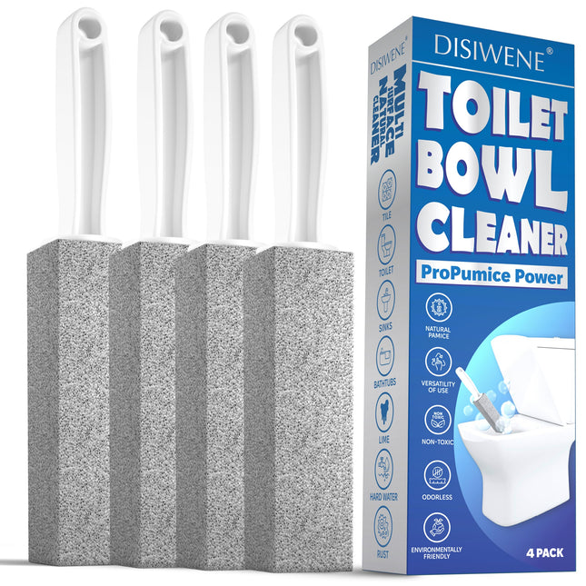 DISIWENE Pumice Cleaning Stone with Handle Toilet Bowl Cleaner Hard Water Ring Remover for Bath/Pool/Kitchen/Household C