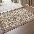 DEXI Front Door Mat 24X36, Washable Entryway Mat with Non Slip Backing, Low Profile Absorbent Moisture Dirt Trapper Entrance Floor Mats for Entry