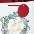 Hallmark 13" Large Christmas Gift Bag Assortment with Tissue Paper (3 Bags: "Merry Christmas" Wreath, Gold Joy, Snowy Red Barn) Red, White, Gold
