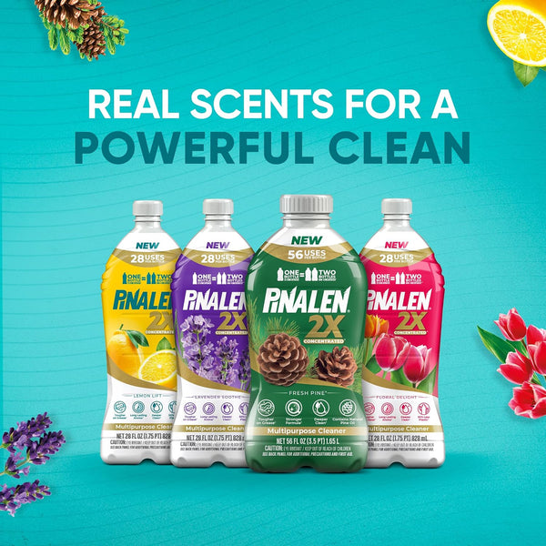PINALEN 2X Max Aromas Concentrated Multipurpose Cleaner - Floral Delight Scent - 108 fl oz - All Purpose Cleaner for Kitchen, Bathroom, Floors &