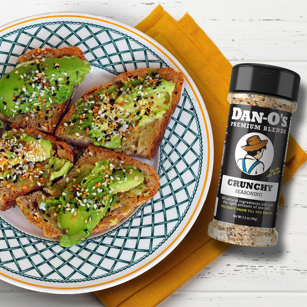 Dan-O's Crunchy Seasoning, 3.5 oz Bottle, Everything Seasoning for Fish, Eggs, Salads, Veggies and More, Sugar Free, Zero Calorie, Use this Spice