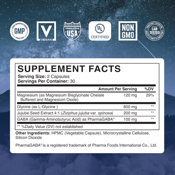 Natural Sleep Aid for Adults Minding down Sleep Support Supplement Max Strength Deep Sleep Supplement without Melatonin to Calm & Restore the
